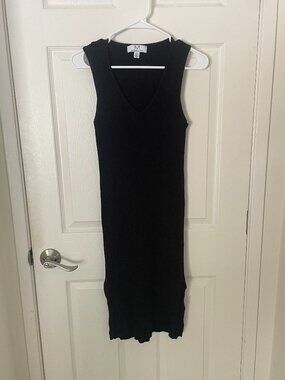 Magaschoni Womens' V-Neck Stretchy Sweater Dress in Black Size L